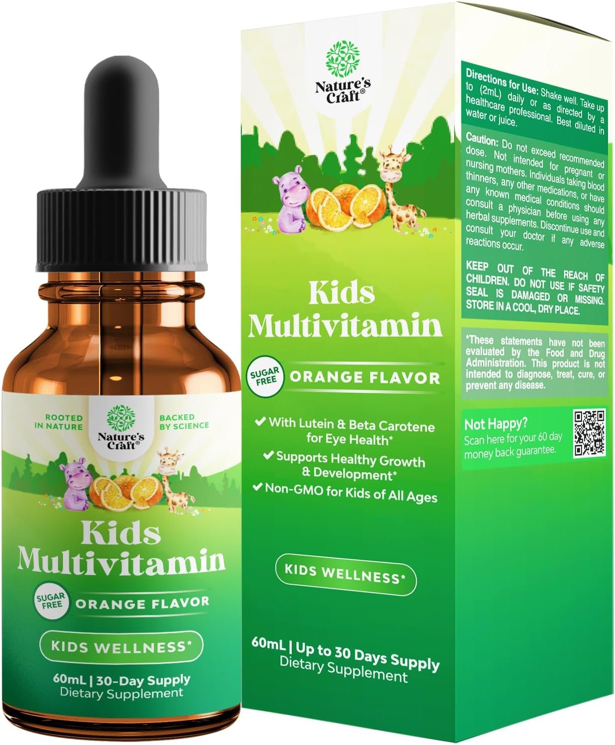 Natures Craft Liquid Multivitamin for Kids Immunity Support – Yummy Toddler Supplement with a C D3 E B6 and Vitamins of All Ages High Absorption