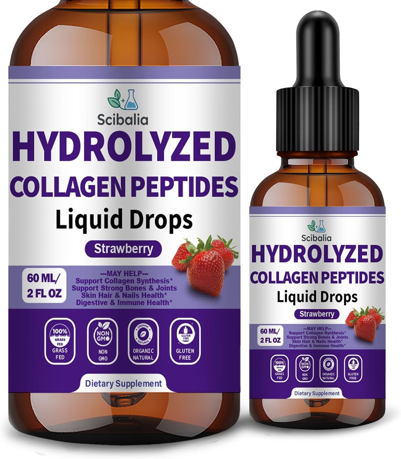 Multi Collagen Peptides Liquid Drop w. Types I II III V X Hyaluronic Acid Vitamin C Biotin for Joint, Skin, Hair & Nail Health, Hydrolyzed Liquid Collagen High Absorption for Women Men Grass Fed
