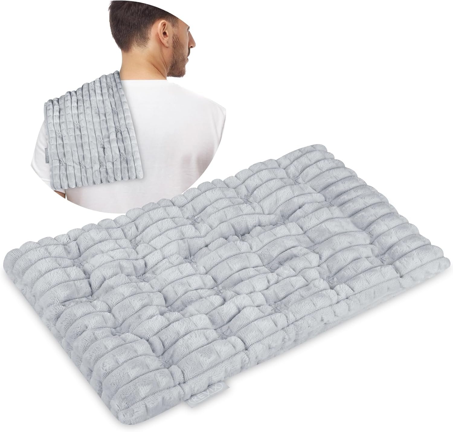 REVIX Microwave Heating Pad, 8 * 14″ Flaxseeds Heating Pads Microwavable Moist Heat Therapy for Muscle, Joints, Neck Shoulder, Weighted Hot Pack Warm Compress