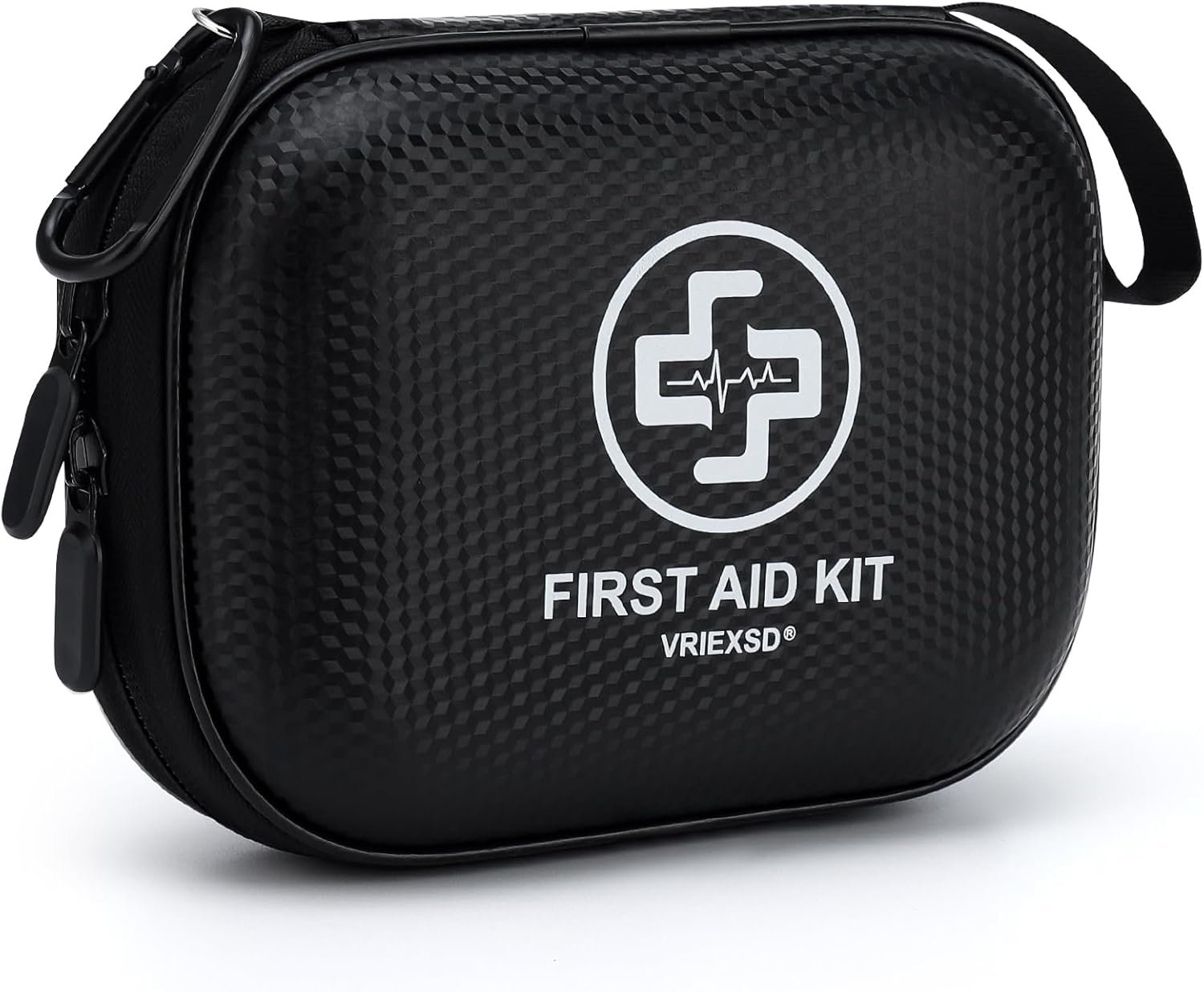 Mini First Aid Kit – 150 Piece Small Waterproof Hard Shell Medical Kit for Home, Car, Travel, Camping, Truck, Hiking, Sports, Office, Vehicle & Outdoor Emergencies (Black)
