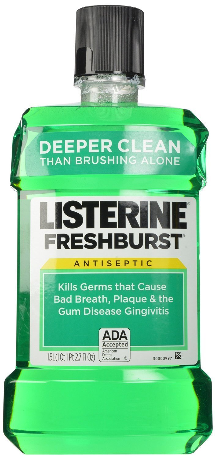 Listerine Antiseptic Mouthwash, Fresh Burst 1.5 Liter (Pack of 2)