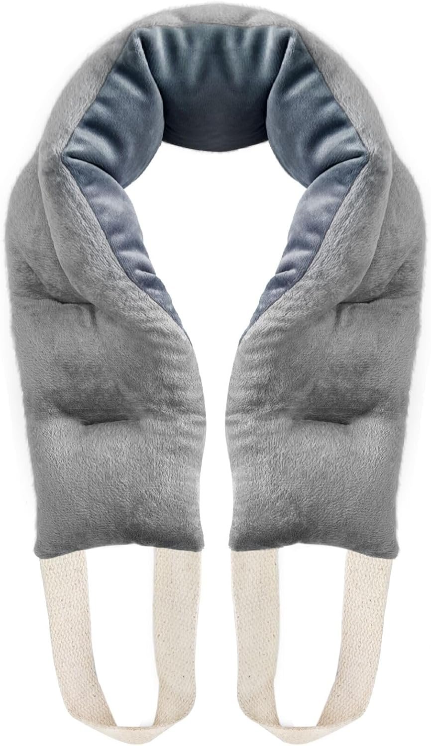 uncn Heating Pad for Neck Shoulders and Back Microwavable Wrap Weighted Neck Warmer 32x5in Microwave Heat Wrap Rice Beanbag Lavender Scented 1.5Pounds