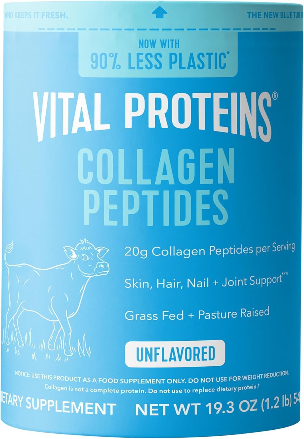 Vital Proteins Collagen Peptides Powder – Grass Fed Collagen Peptides for Hair, Nail, Skin, Bone & Joint Health, Unflavored, 27 Servings
