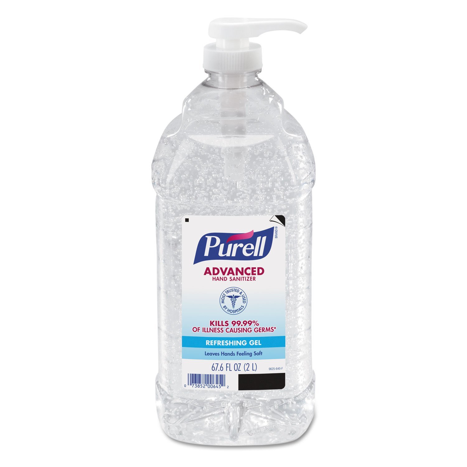 Purell Advanced Hand Sanitizer Refreshing Gel, Clean Scent, 2-Liter Pump Bottle (Pack of 1). 9625-04