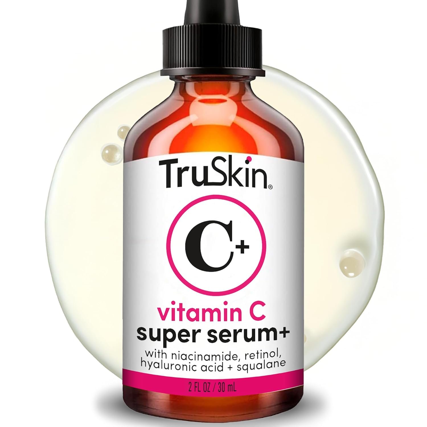 TruSkin Vitamin C Super Serum for Face – Five Skin Benefits in One Serum with Vitamin C, Retinol, Niacinamide, Hyaluronic Acid & Squalane – Brighten, Firm & Smooth the Look of Skin, 2 Fl Oz