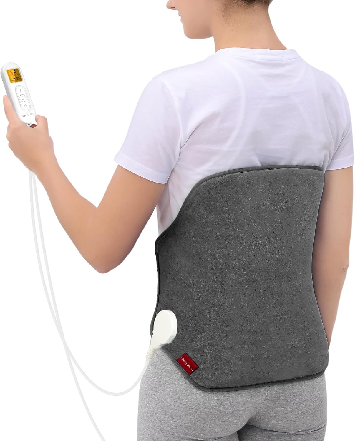 Heating Pad for Back, Comfytemp Birthday Gifts for Women Men Dad Mom, Large Electric Lower Back Heating Pad, FSA Eligible HSA Heat Pad for Period, Lumbar, Abdomen, XL Heated Belt — 11 Auto-Off, Grey