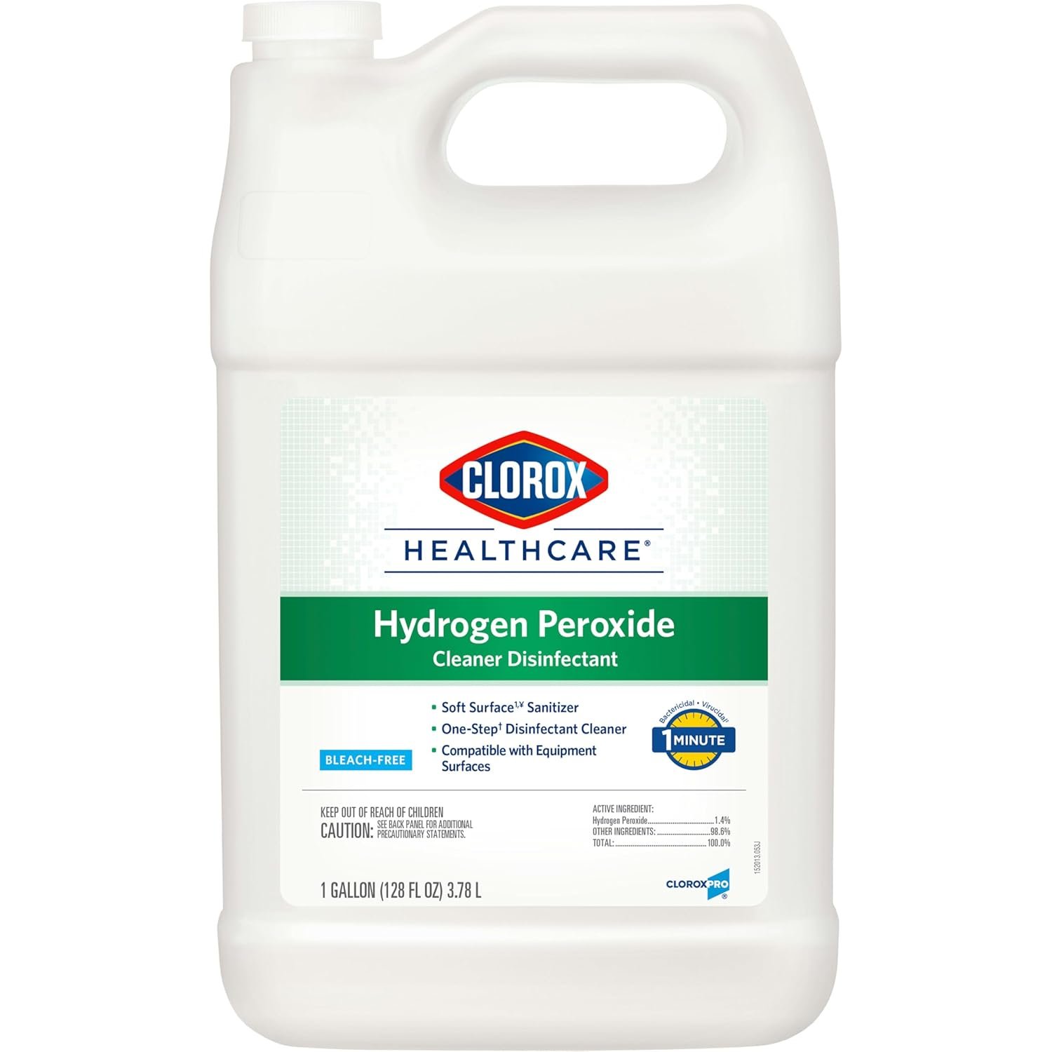 Clorox Healthcare Hydrogen Peroxide Cleaner Disinfectant Refill, Bleach Free, 128 Fluid Ounces (Package May Vary)