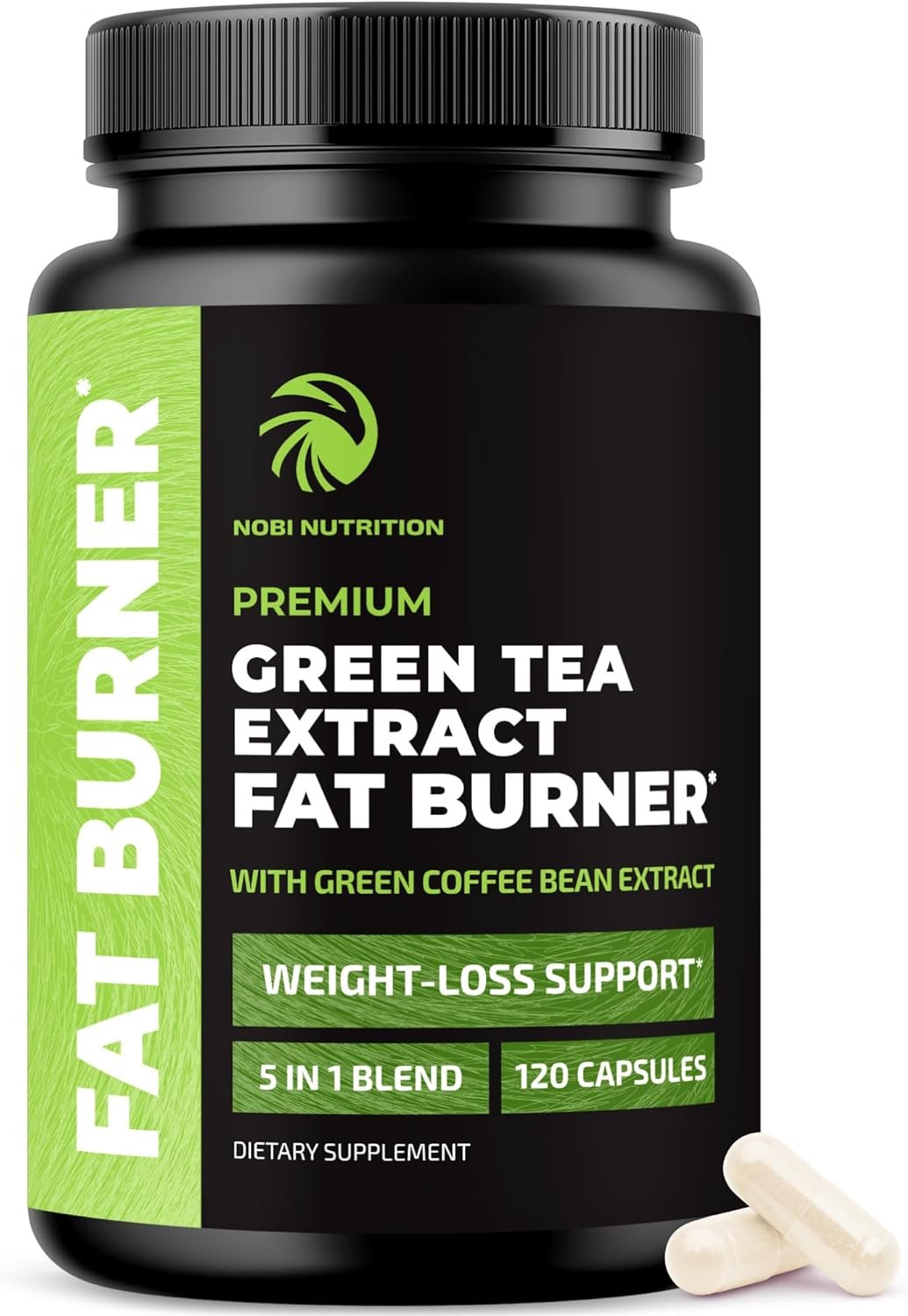 Green Tea Weight Loss Pills | 45% EGCG Green Tea Extract | Fat Burner, Appetite Suppressant & Metabolism Booster for Women & Men | Jitter-Free Energy Support | Vegan Weight Loss Supplements | 120 Ct