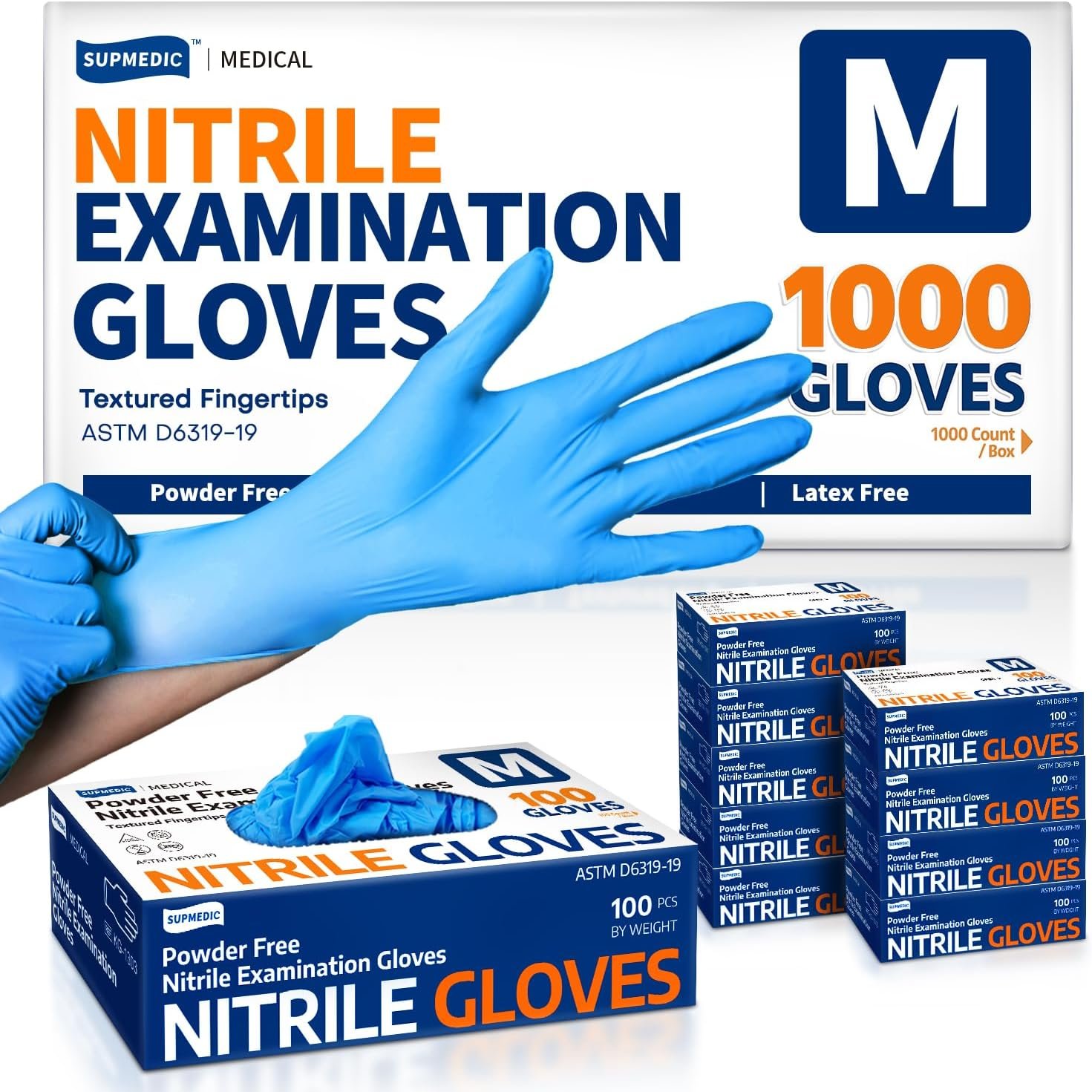 Medical Soft Max™ Nitrile Exam Gloves, 1000 Pcs Latex-Free Powder-Free Food Safe Clean Cooking Disposable Glove Blue