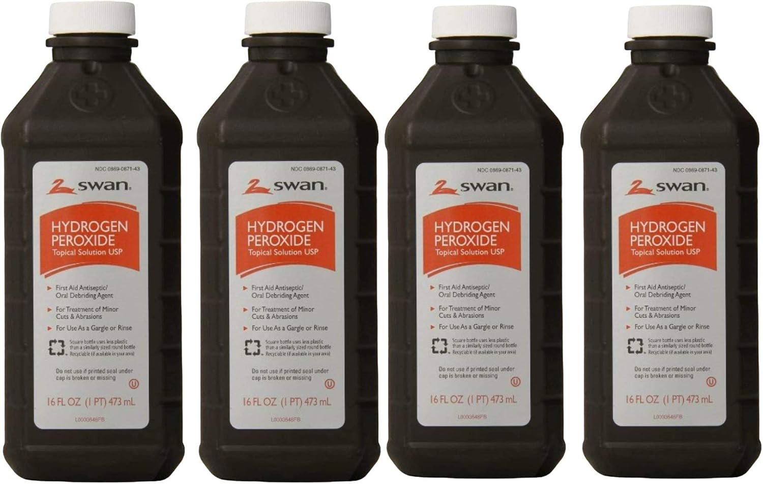 Swan Hydrogen Peroxide Topical Solution 16 oz (Pack of 4) or 32oz ( Pack of 2)