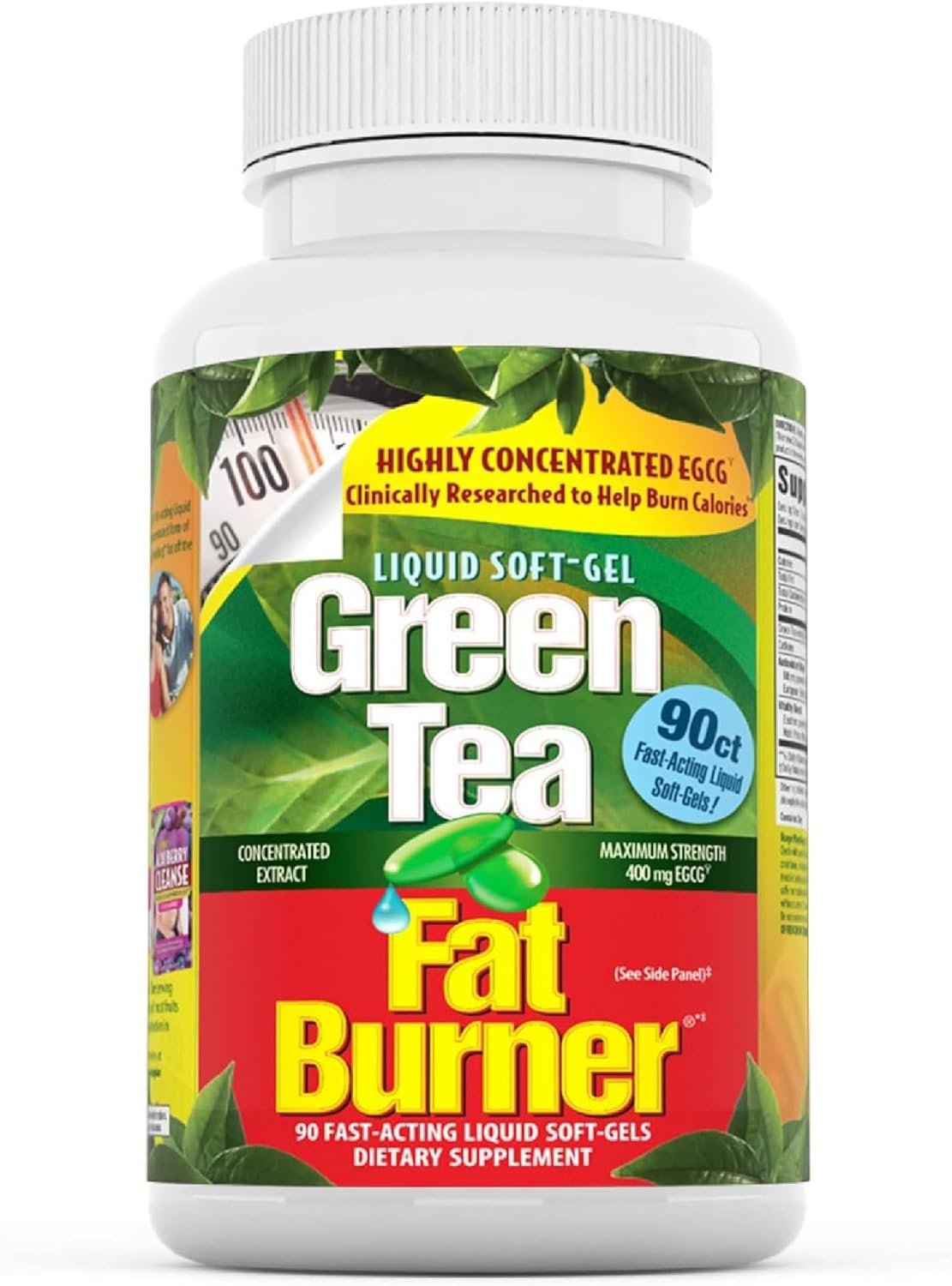 Applied Nutrition Green Tea Fat Burner – 90 Liquid Soft-Gels – Increases Calorie Burning & Supplies Powerful Antioxidants – 45 Total Servings