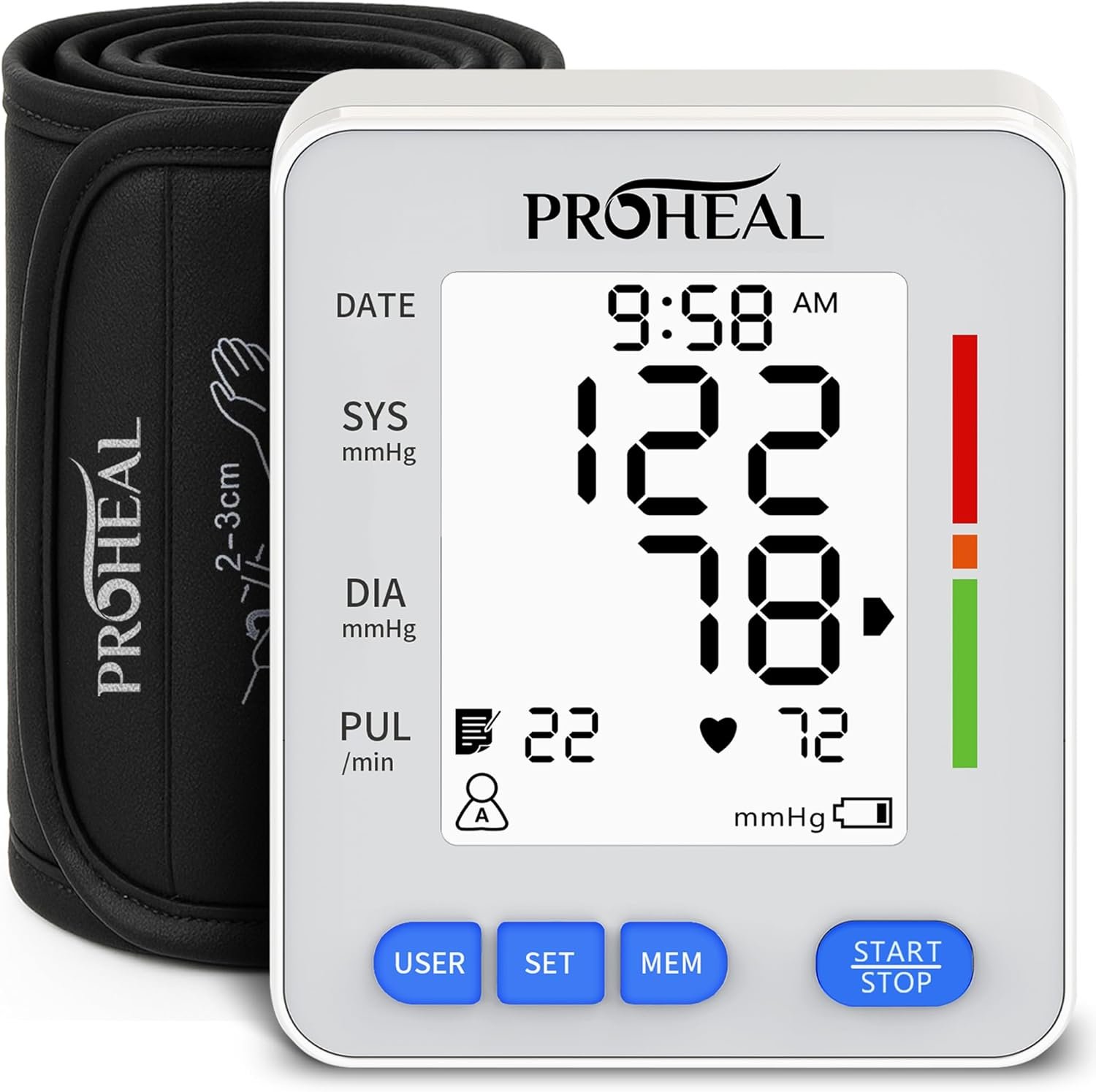 Blood Pressure Monitor for Home Use with Large Upper Arm Cuff – Automatic Talking Pulse and BP Machine with 240 Memory Recalls for 3 Users – Carrying Bag and Batteries Included, Backlit Digital LCD