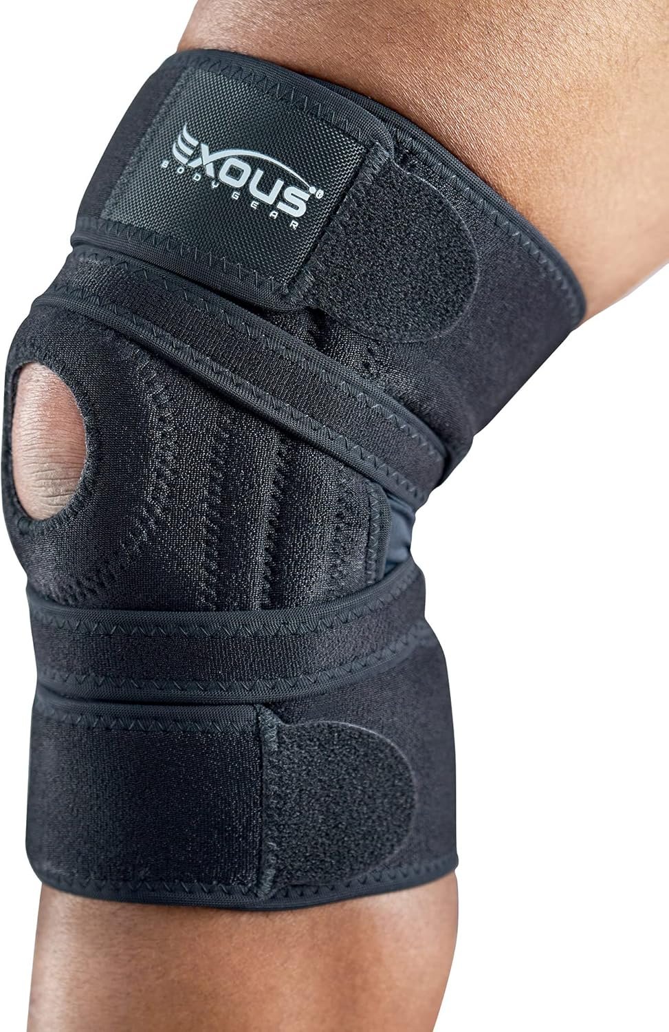 Knee Brace Meniscus Tear Support For Arthritis Acl, Mcl Pain Patented 4-way Adjustable Wraparound Strap Dual Side Stabilizer For Patella Stability Size [medium]