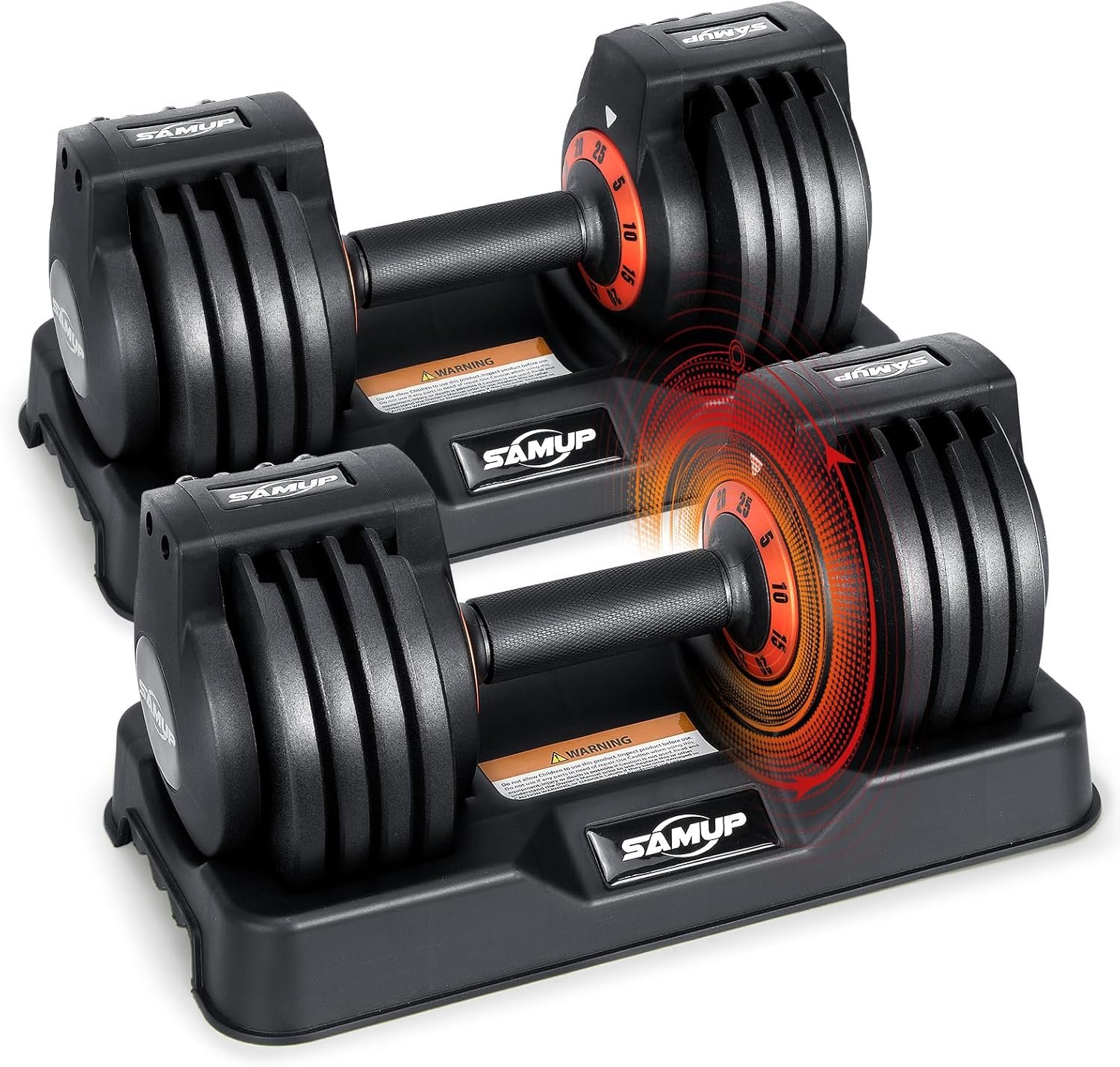 25/55 lbs Pair Adjustable Dumbbells Set, Dumbbells with Anti-Slip Metal Handle for Exercise & Fitness Fast Adjust Weight for Full Body Workout Fitness