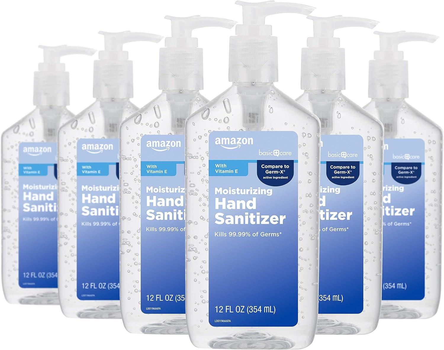 Amazon Basic Care – Original Hand Sanitizer 62%, 12 fl oz (Pack of 6)