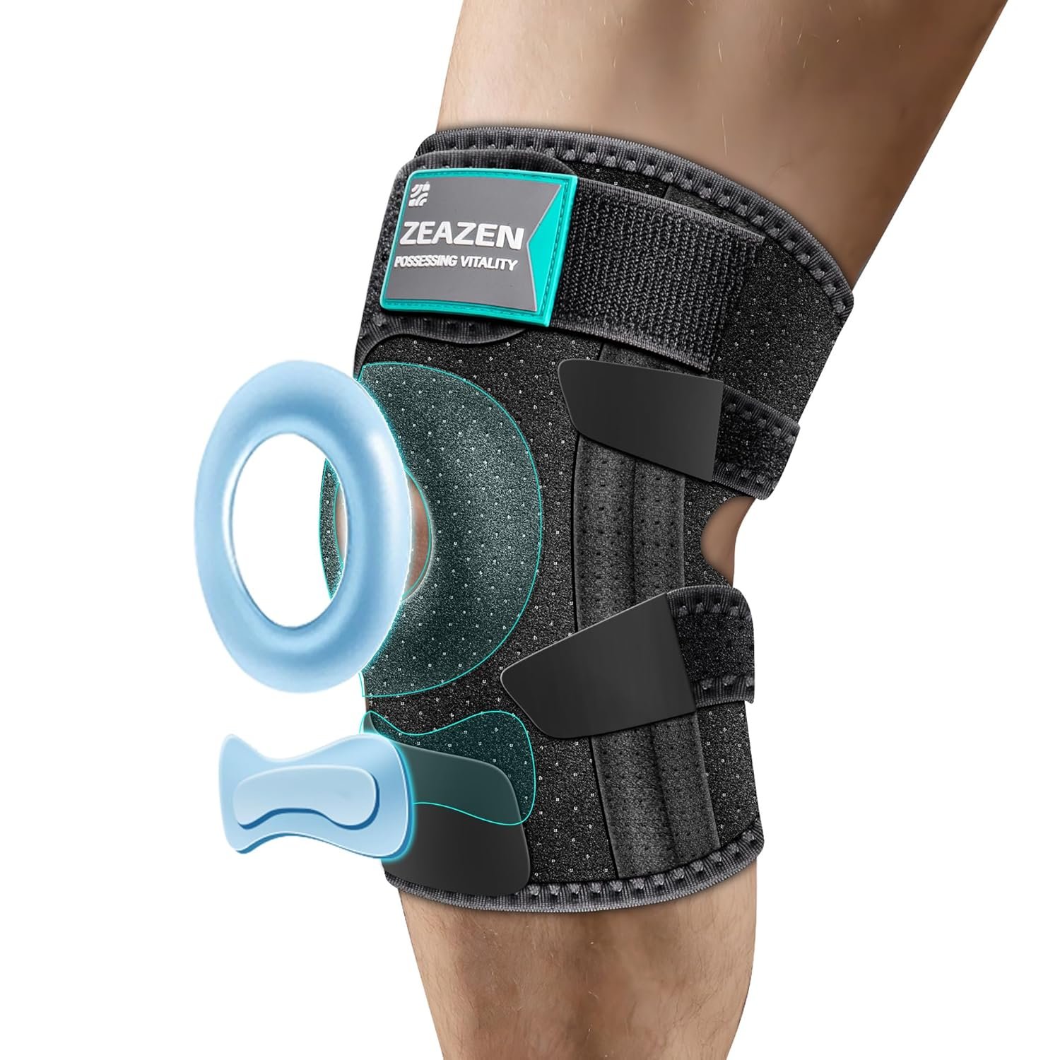 Knee Brace for Men & Women – Adjustable Compression Support, Patella Tendon Stabilizer, Pain Relief for Arthritis, Meniscus Tear, Injury Recovery, Running & Workout