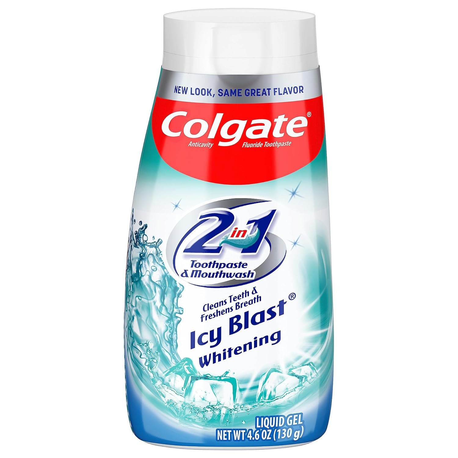Colgate 2-in-1 Whitening Toothpaste Gel and Mouthwash, Icy Blast, 4.6 Oz