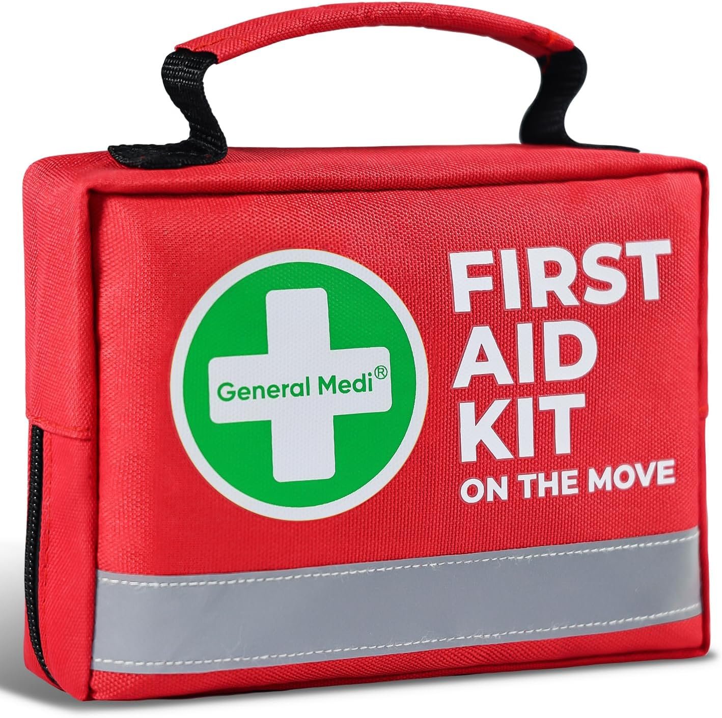General Medi First Aid Kit – 150 Pieces Small Compact First Aid Kit Bag – Includes Instant Cold Pack, Emergency Blanket for Travel, Home, Office, Vehicle, Camping