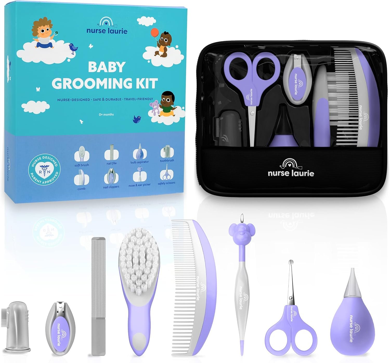 Store Baby Grooming Kit – Newborn Girl & Boy Infant Care – First Aid, Bath, Cradle Cap, Hygiene, Hair, Nail, Safety & Healthcare Essentials – Designed by a Pediatric Nurse & Mom
