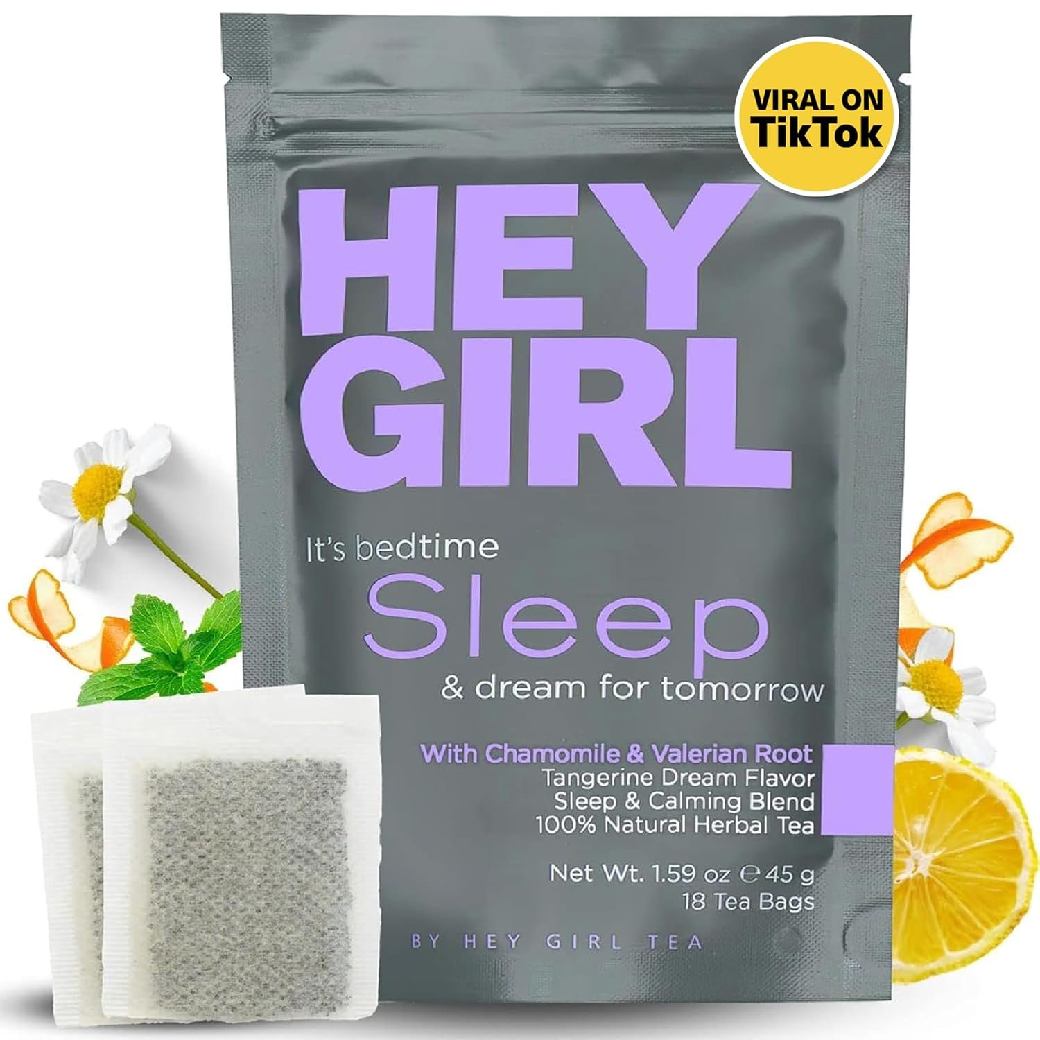 Sleep Tea for Bedtime – Calming Sleepytime Herbal Tea w/Valerian Root, Chamomile, Passion Flower, Lemon Balm – Relaxing Natural Nighty Night Sleeping Tea – Relaxation Self Care Gifts for Women
