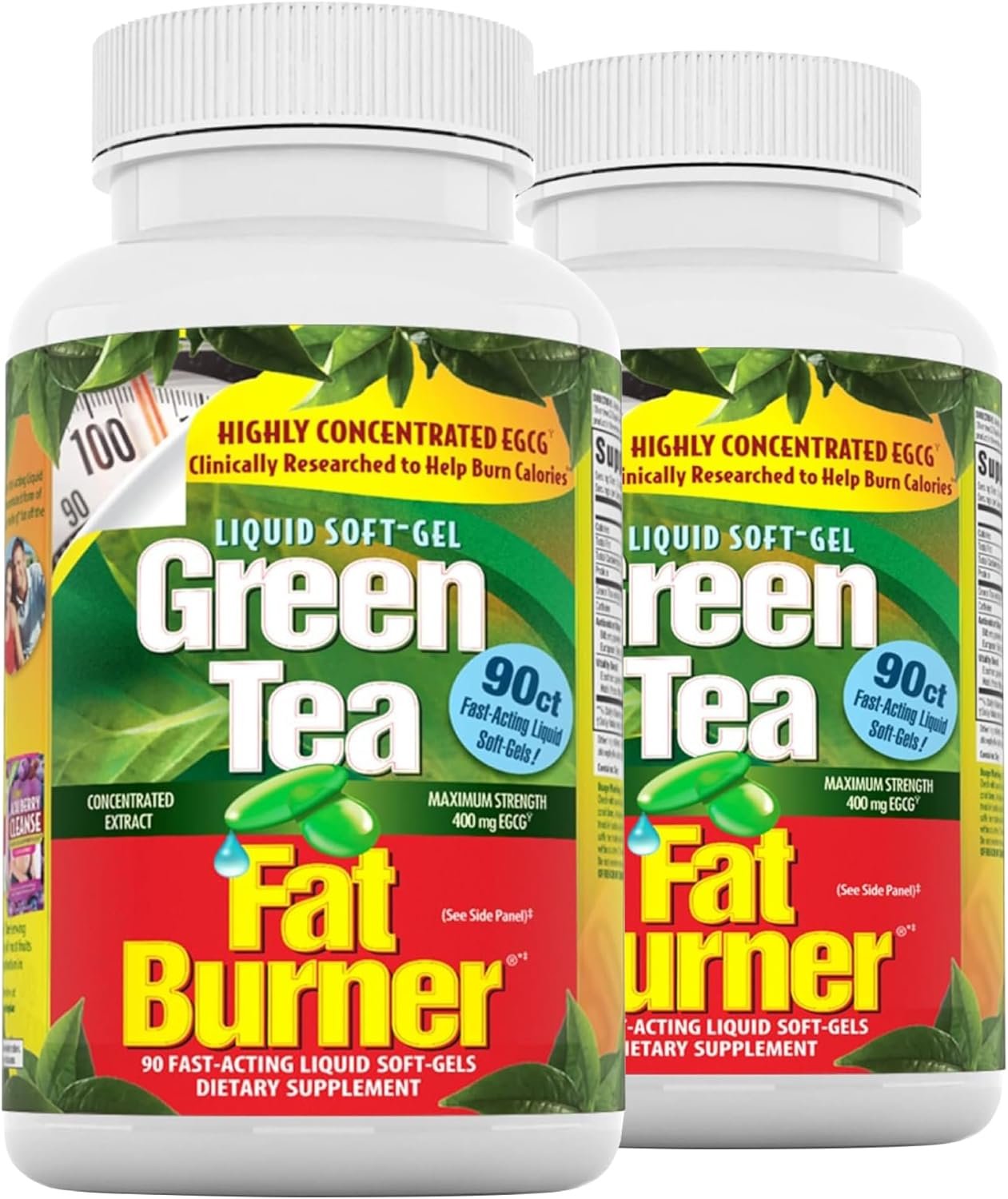 Applied Nutrition Green Tea Fat Burner – 90 Liquid Soft-Gels, Pack of 2 – Increases Calorie Burning & Supplies Powerful Antioxidants – 90 Total Servings