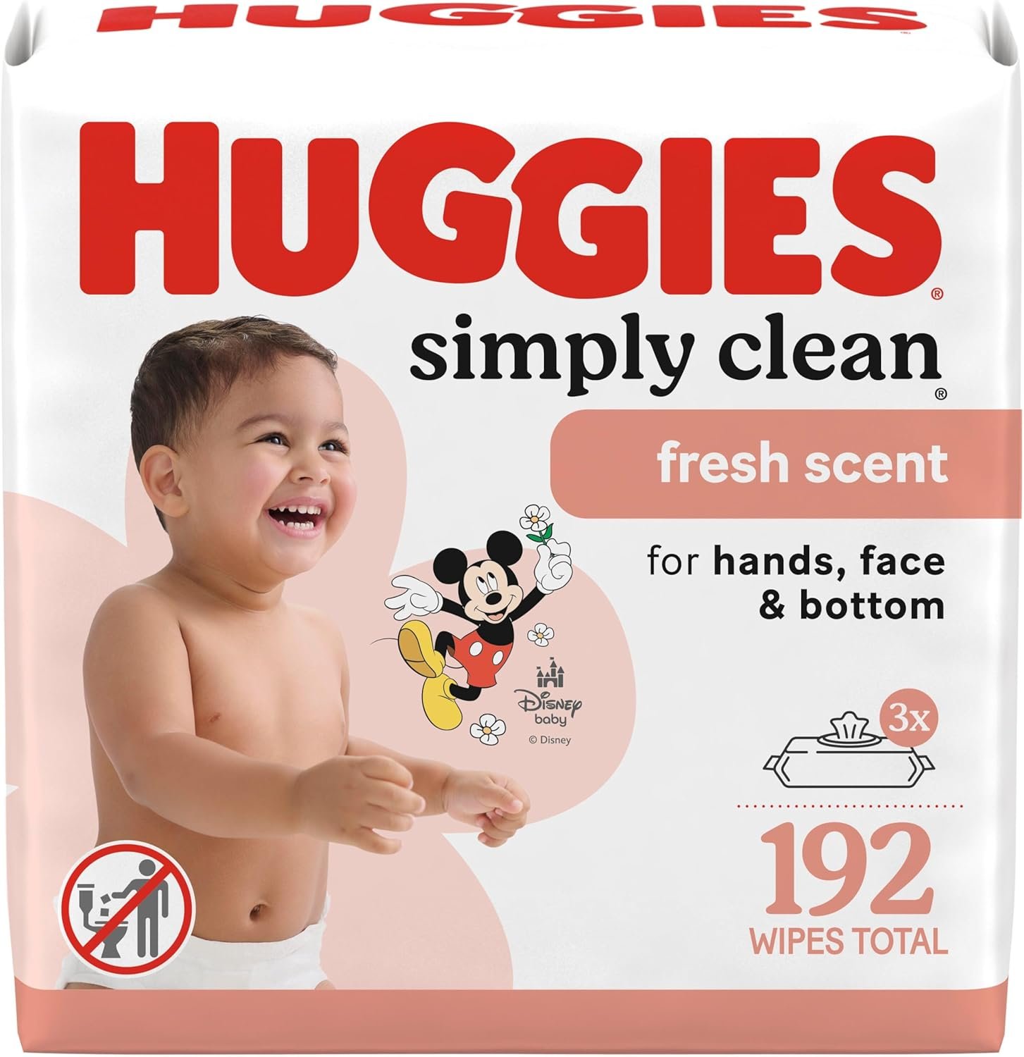 Huggies Simply Clean Fresh Scent Baby Wipes, 3 Flip-Top Packs of 64 (192 Wipes Total), Packaging May Vary