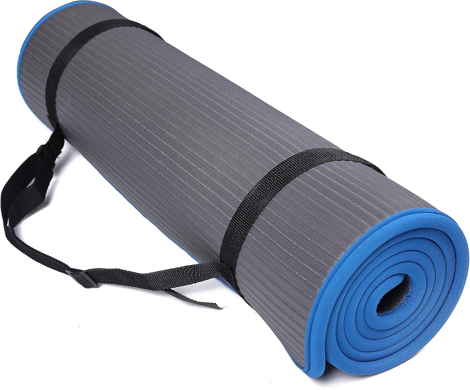 Fitvids All-Purpose 2/5-Inch (10mm) Extra Thick High Density Anti-Slip Exercise Pilates Yoga Mat with Carrying Strap, Multiple Colors