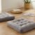Meditation Floor Pillow Set of 2, Square Large Pillows Seating for Adults, Meditation Cushion Pillow,Tufted Corduroy Cushion for Tatami Living Room or Yoga, Light Gray, 22×22 Inch