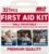 M2 BASICS Premium First Aid Kit, 321 Pieces, All Purpose Kit with Hard Case for Home, Car, Business, School, Office & Vehicle