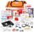 First Responder Trauma First Aid Kit Bag – Fully Stocked Emergency Medical Kit for Workplace, Vehicle & Home – OSHA & ANSI Compliant – Portable – Orange